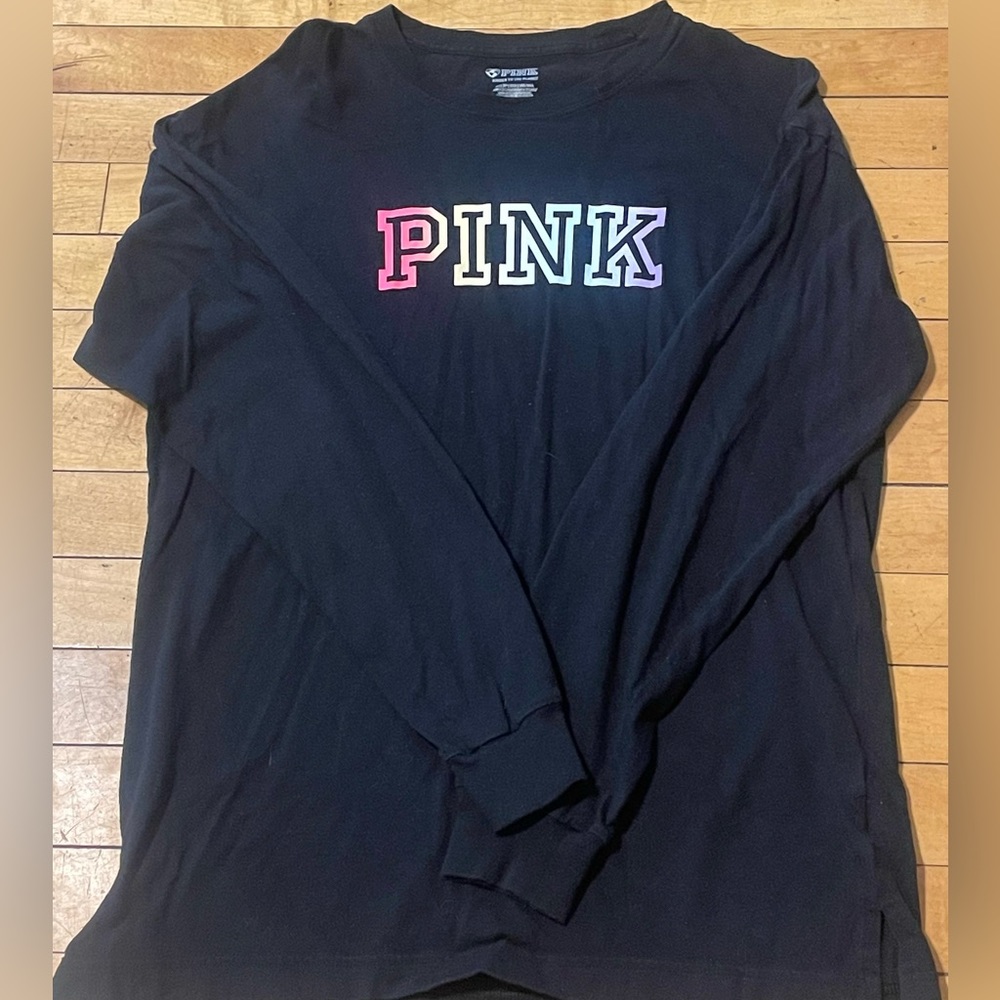 Black Long Sleeve Pink Shirt